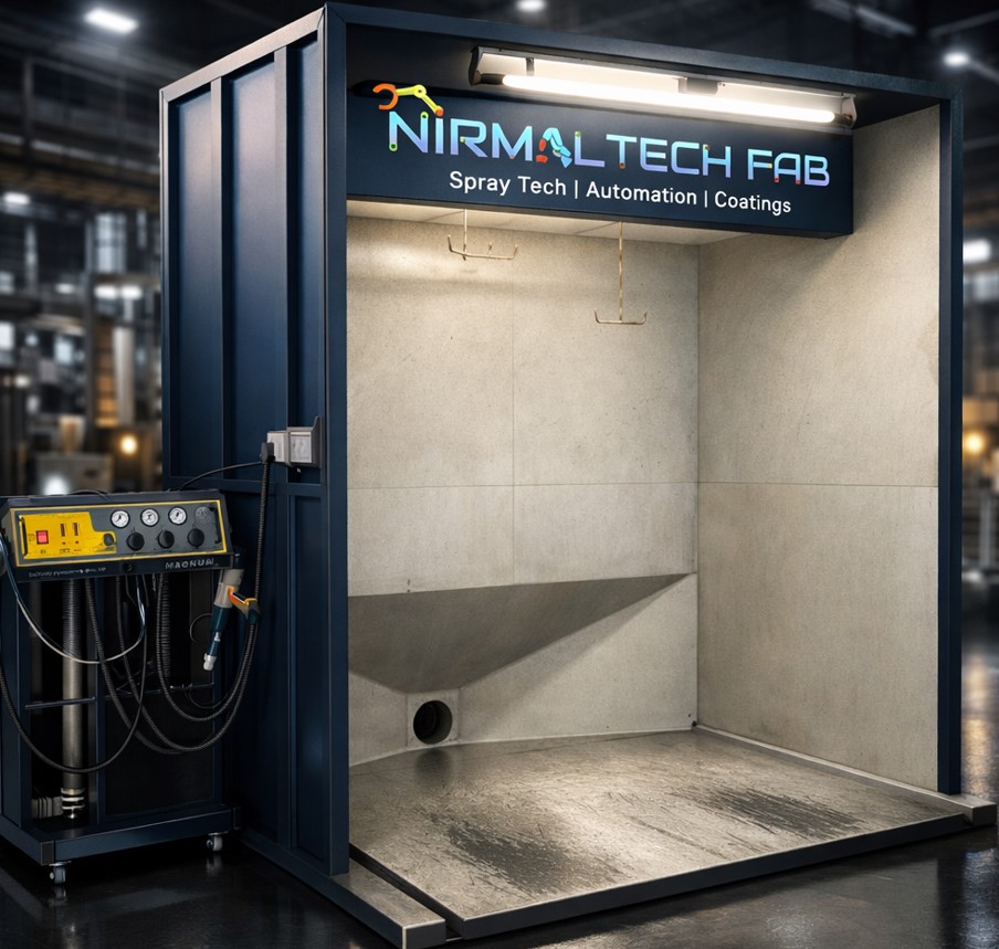 Powder Coating Paint Booth – Dry Filter Powder Spray Booth, Overspray Recovery, CE Certified, Custom Sizes for Workshops, Automotive & Industrial Powder Application ​